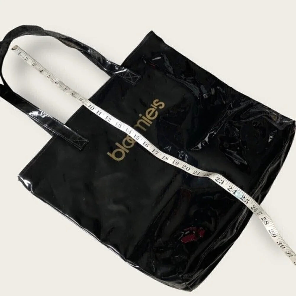 Vintage Bloomies Patent Thick Vinyl Shopping Bag Bloomingdale’s Shopper Tote
